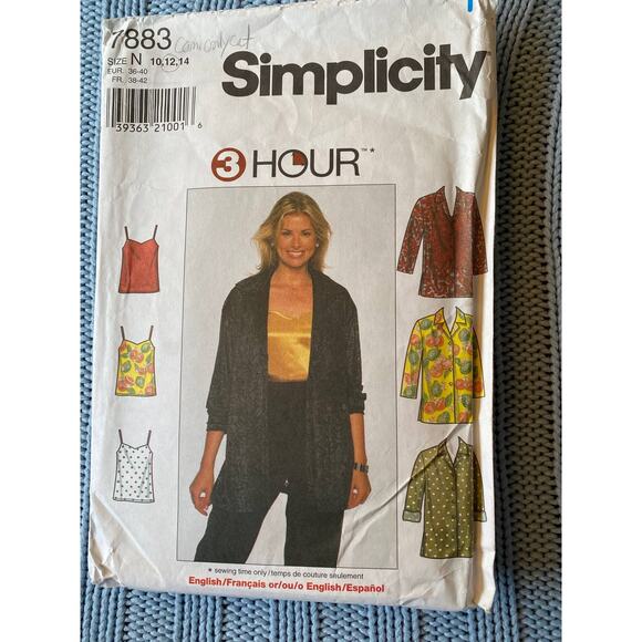 Simplicity sewing pattern  7883 camisole top button down - Picture 1 of 5